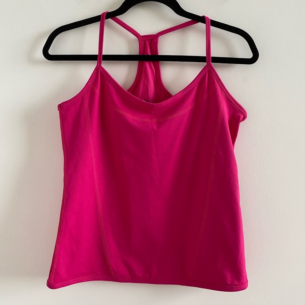 Old Navy Pink Workout Racerback Tank Top With Built-In Bra New W/O Tag Large